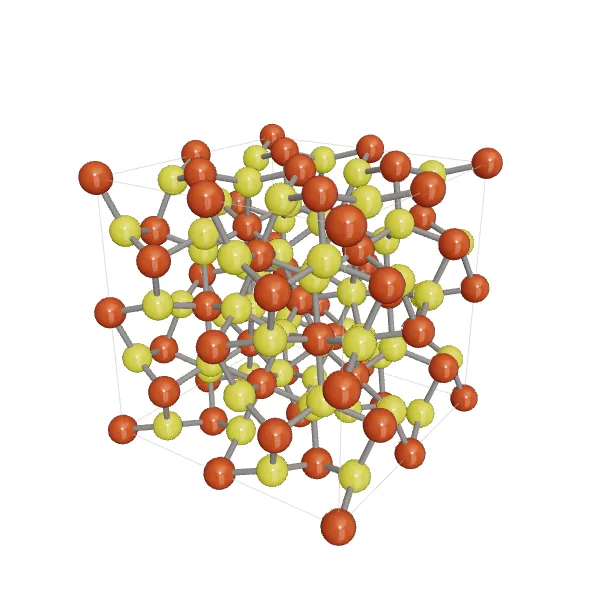 3D model of Pyrite (FeS₂)