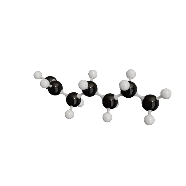 3D model of 1-Heptene